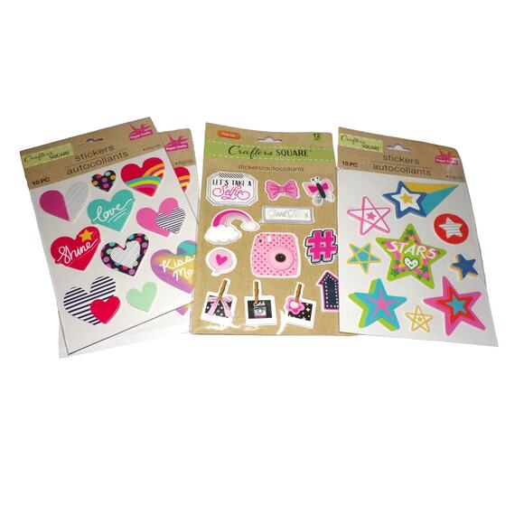 Crafter's Square Flower Butterfly Garden Cat Cactus Sticker Large Lot 20 Package - Picture 2 of 7